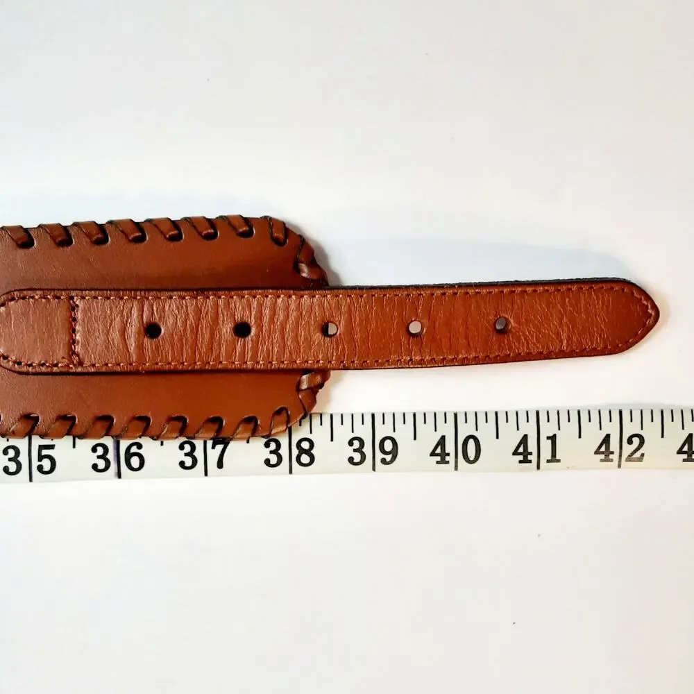 Banana Republic Factory Corset Whipstitch Cow Leather Belt Size Large Tan Brown